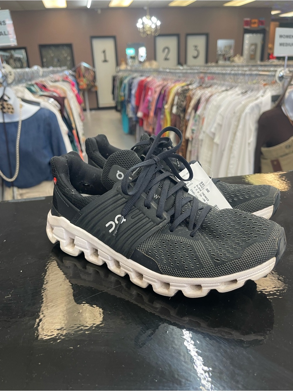 On Running Black & White Women's Running Shoes